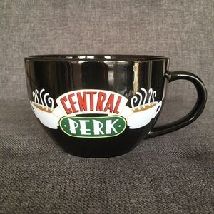 FRIENDS “Central Perk” Logo Oversized Coffee Mug, Black, White, 18 oz